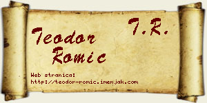 Teodor Romić vizit kartica